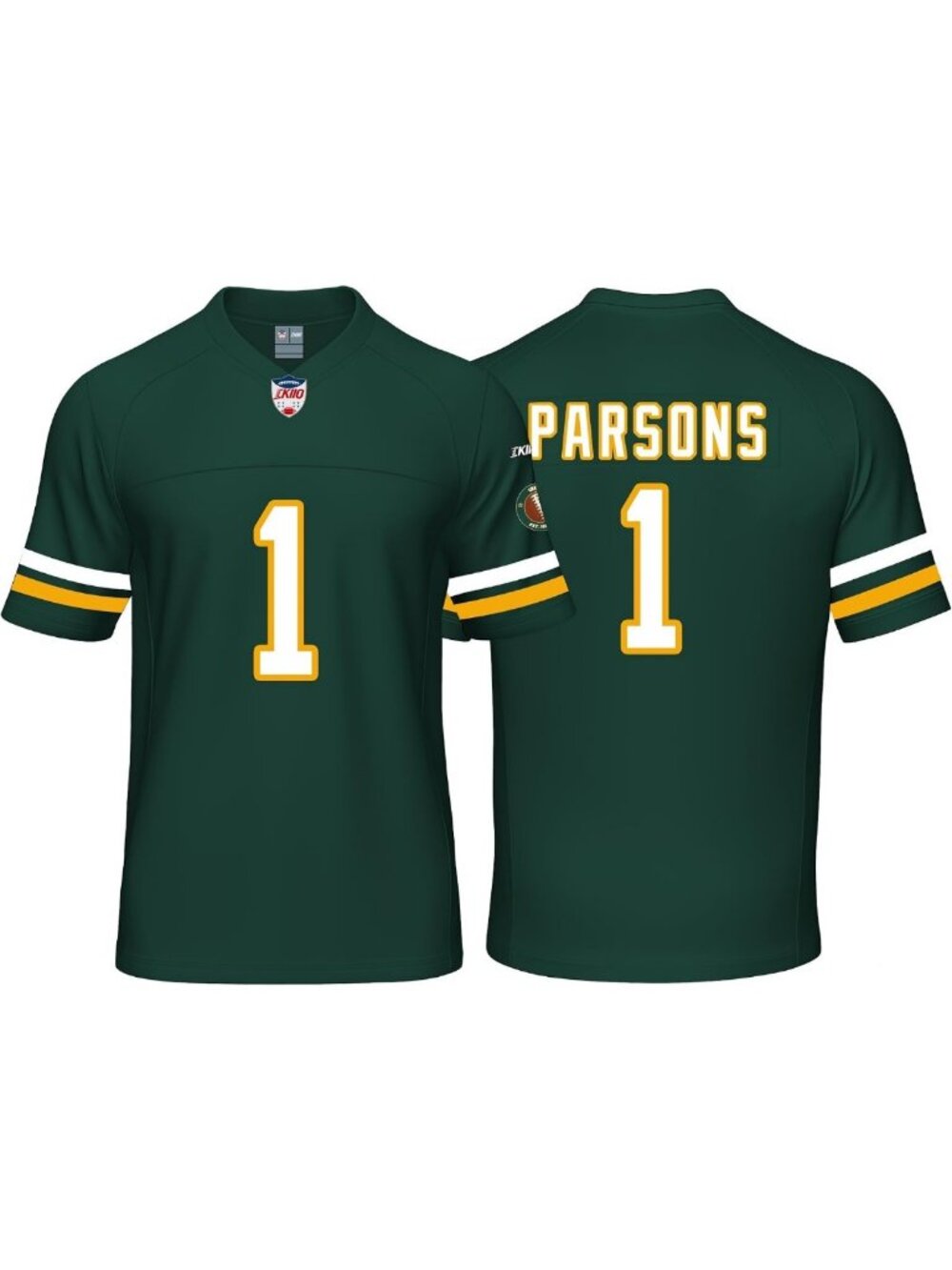 Unisex Football Stitched T-Shirt - Green, White, Navy - Youth & Adult Sizes